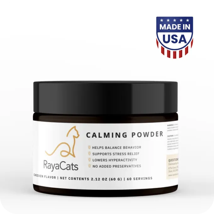 RayaCats Calming Powder for Cats – Anxiety & Stress Relief, Vet-Formulated